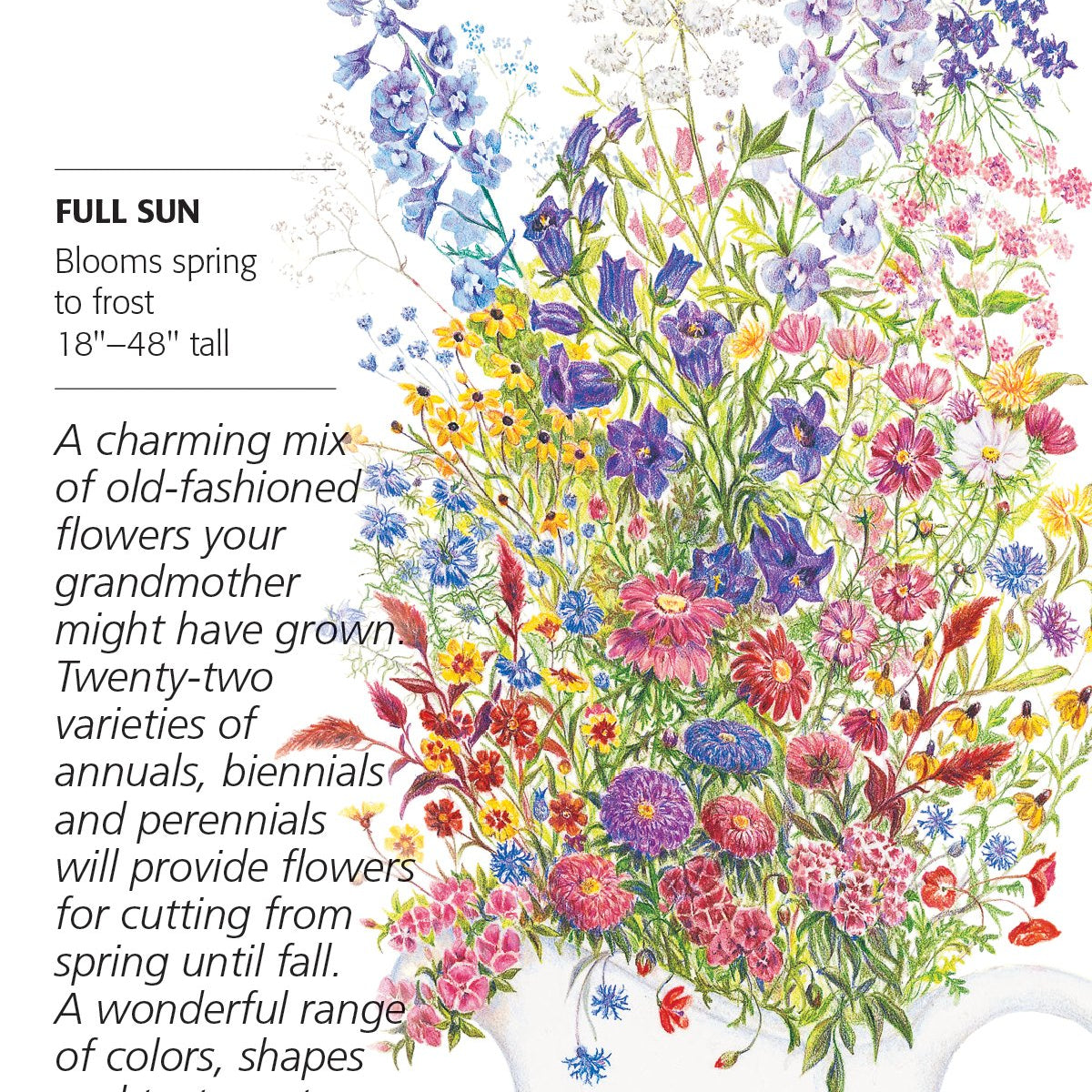 grandmother cut flower garden seed Flower Mix Grandmother's Cut Flower Garden
