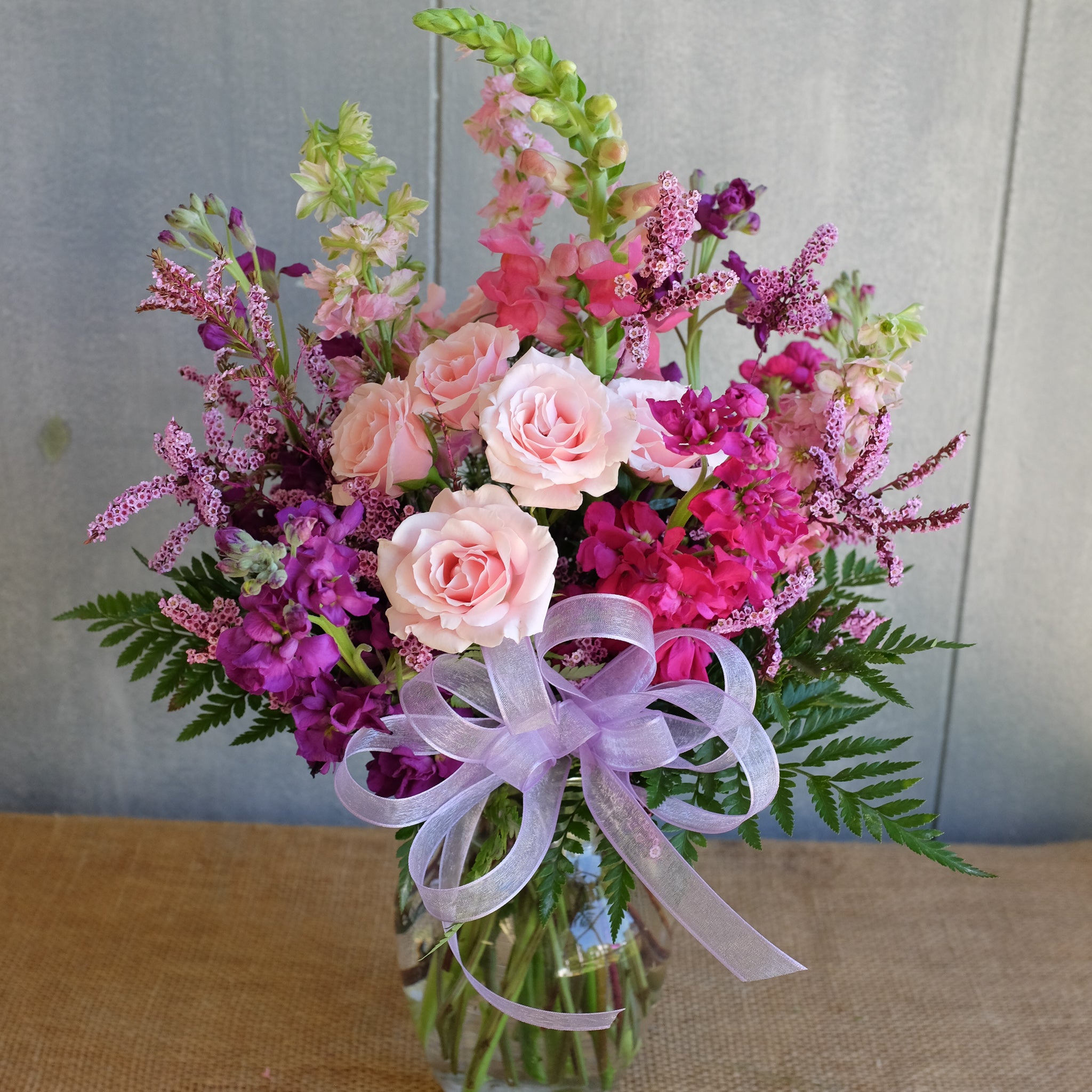 Flower arrangement by Michlers Florist.