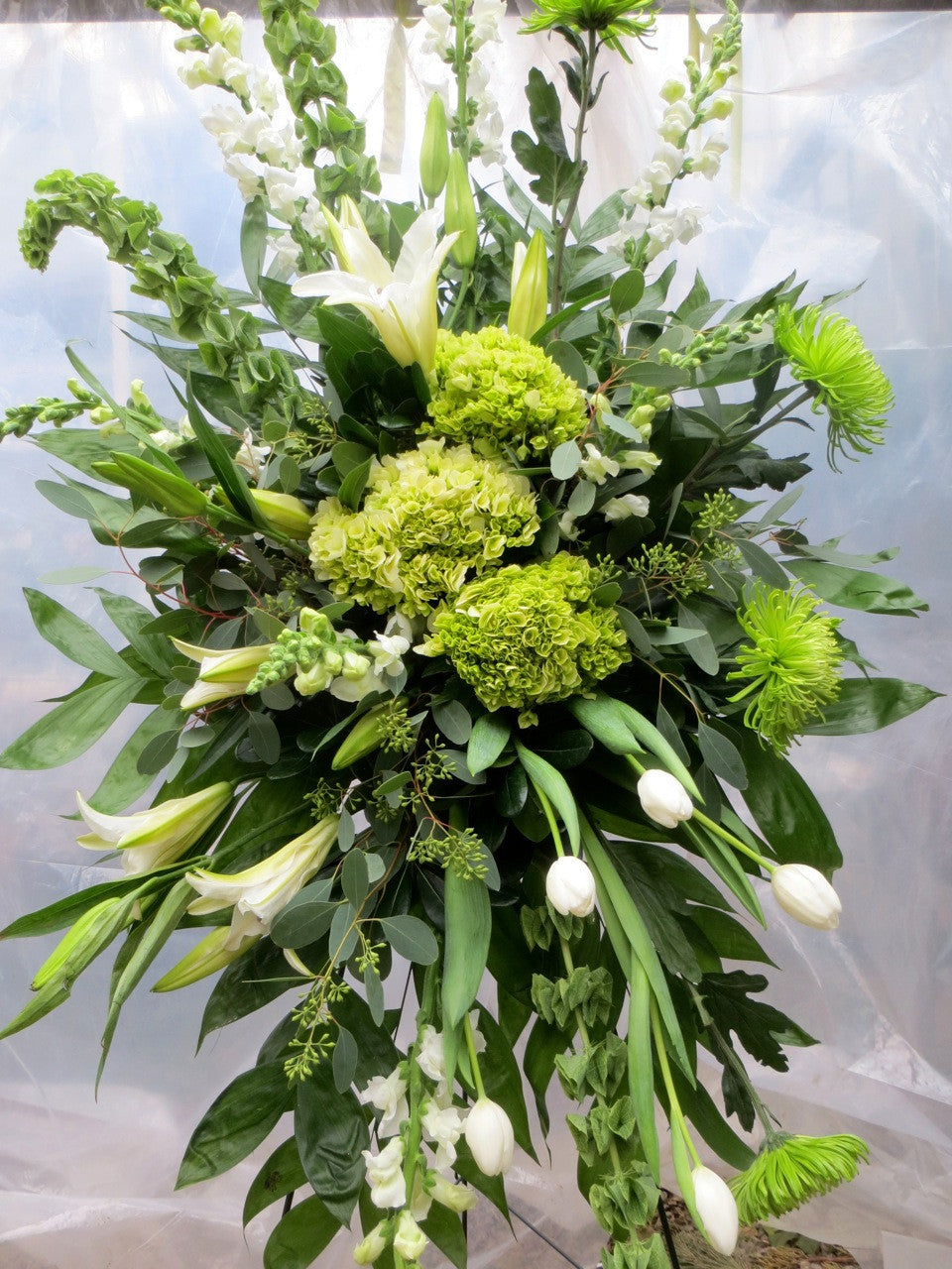 Belfast Sympathy Easel Spray Designed by Michler's Florist in Lexington, KY