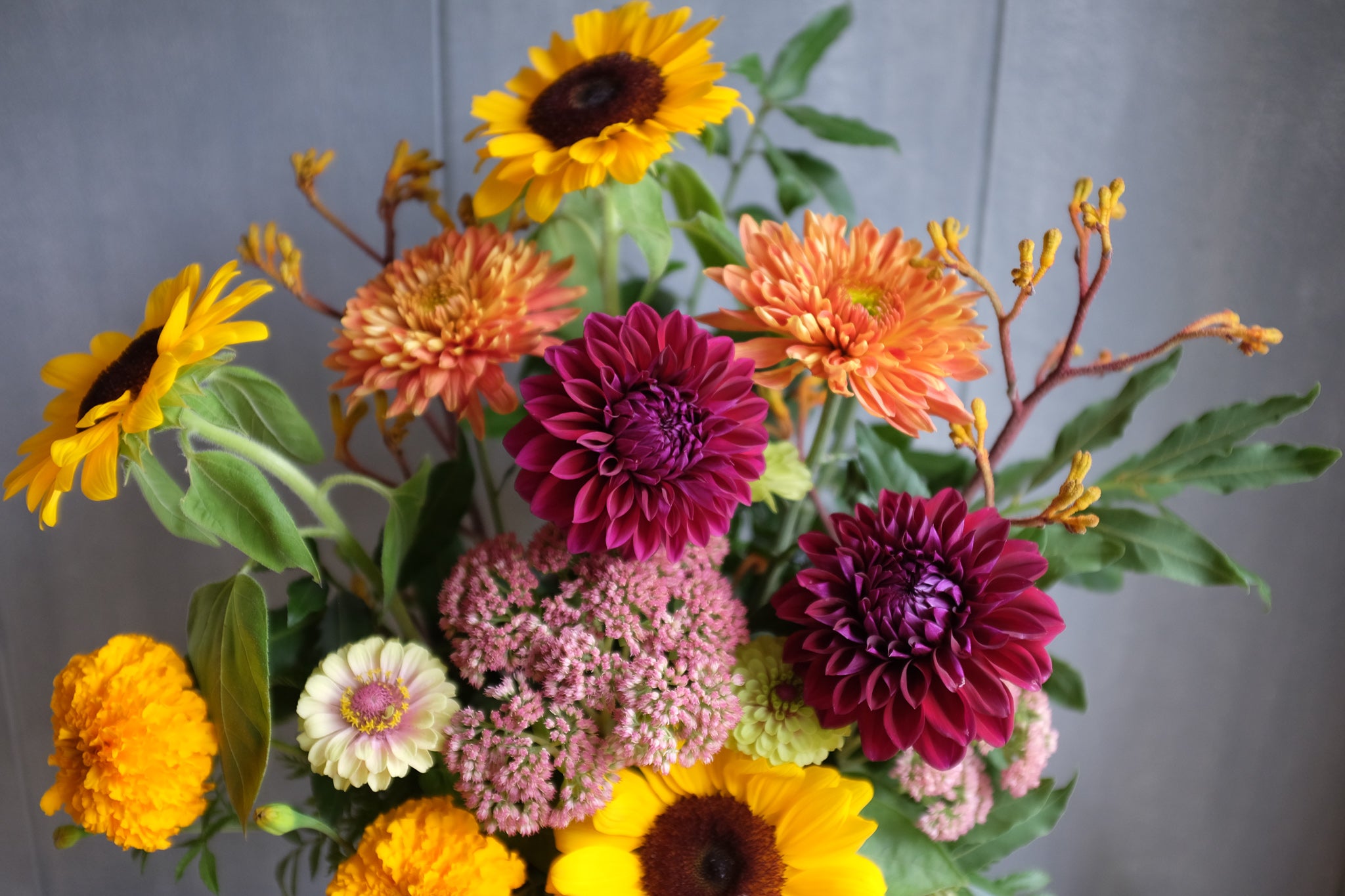 Fall garden flower bouquet by Michler Florist.