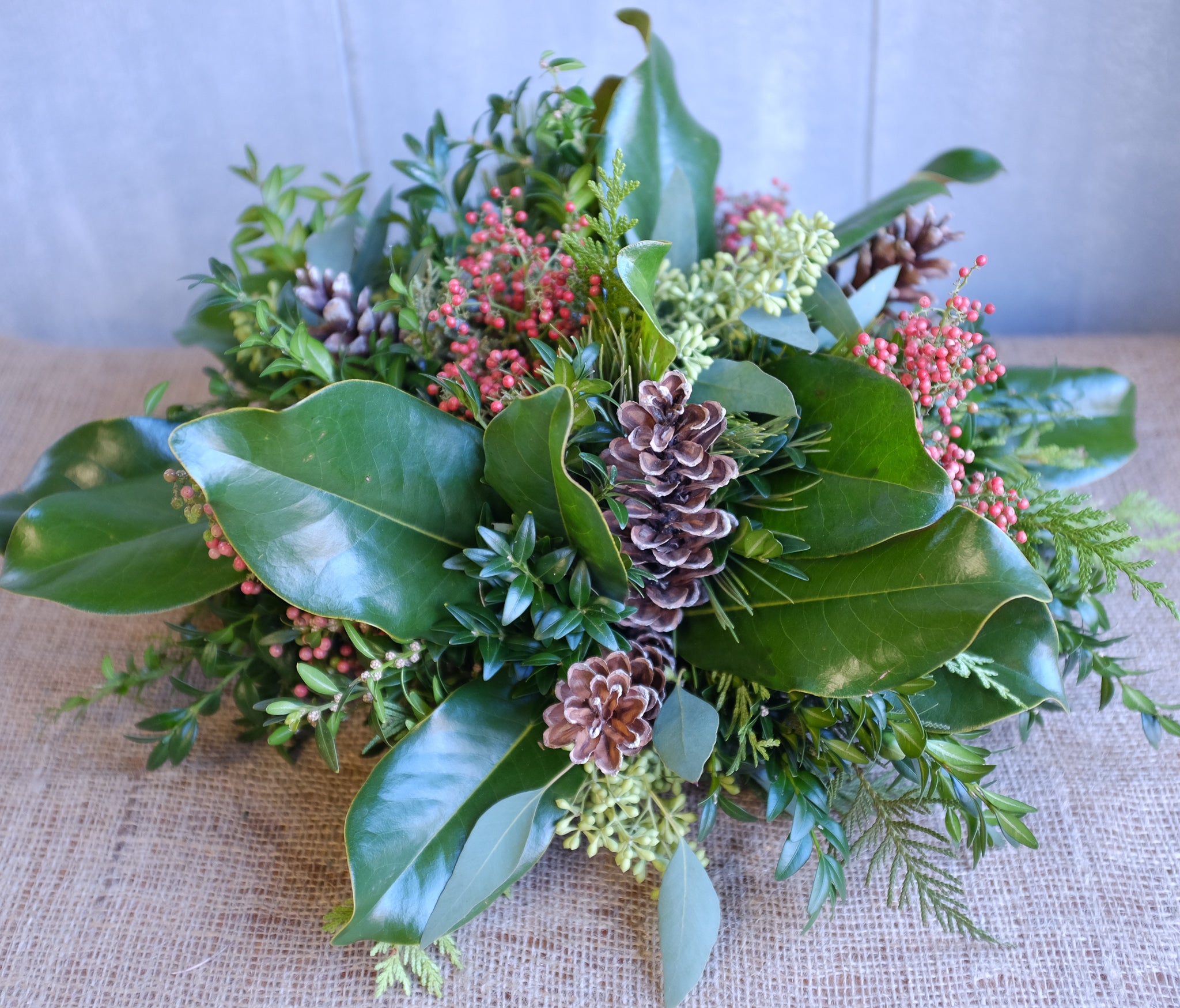 Christmas centerpiece by Michler's Florist.