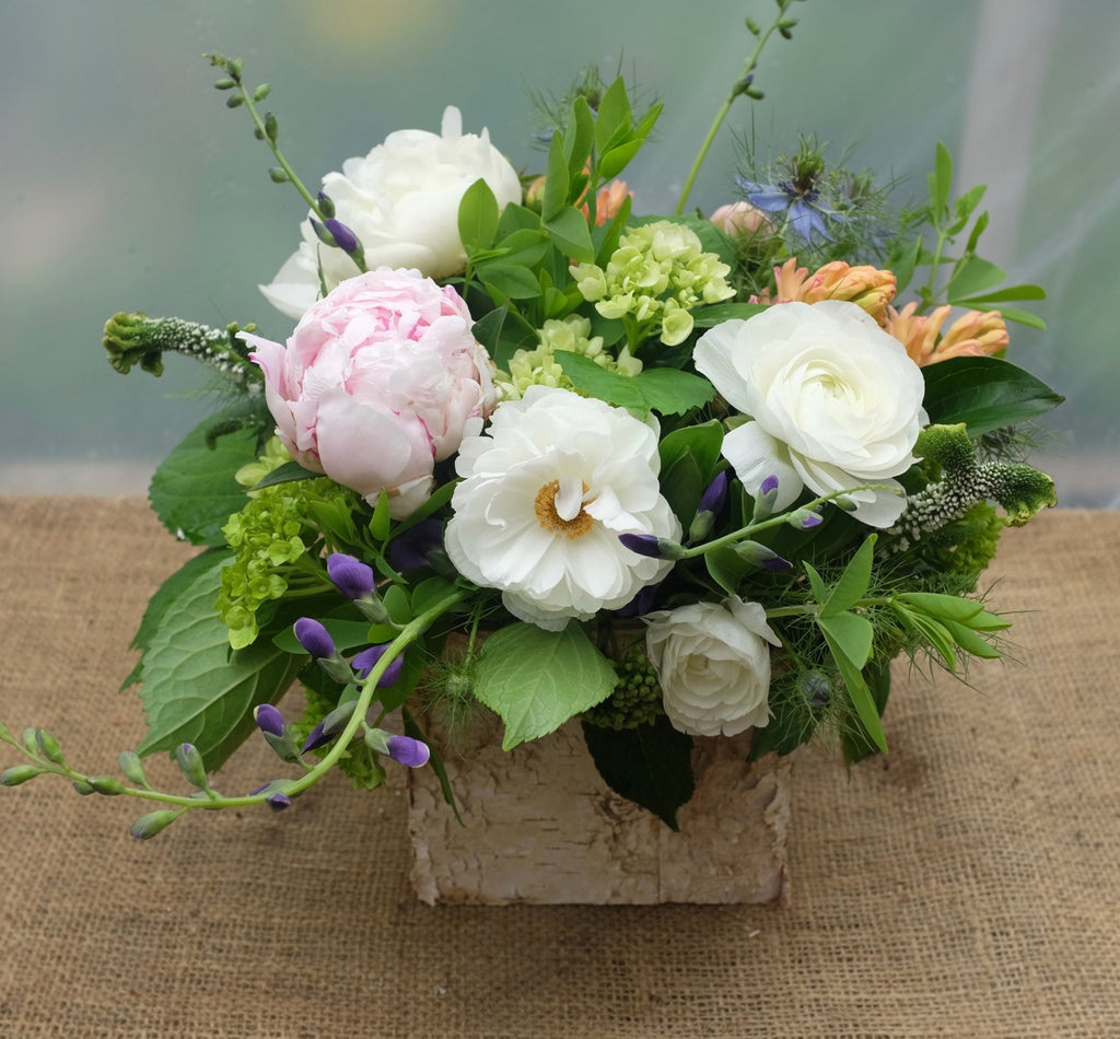 Andorra: Garden arrangement with Peonies, Baptisia, & Ranunculus | Michler's Florist 