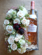 Wine and flowers box by Michlers Florist