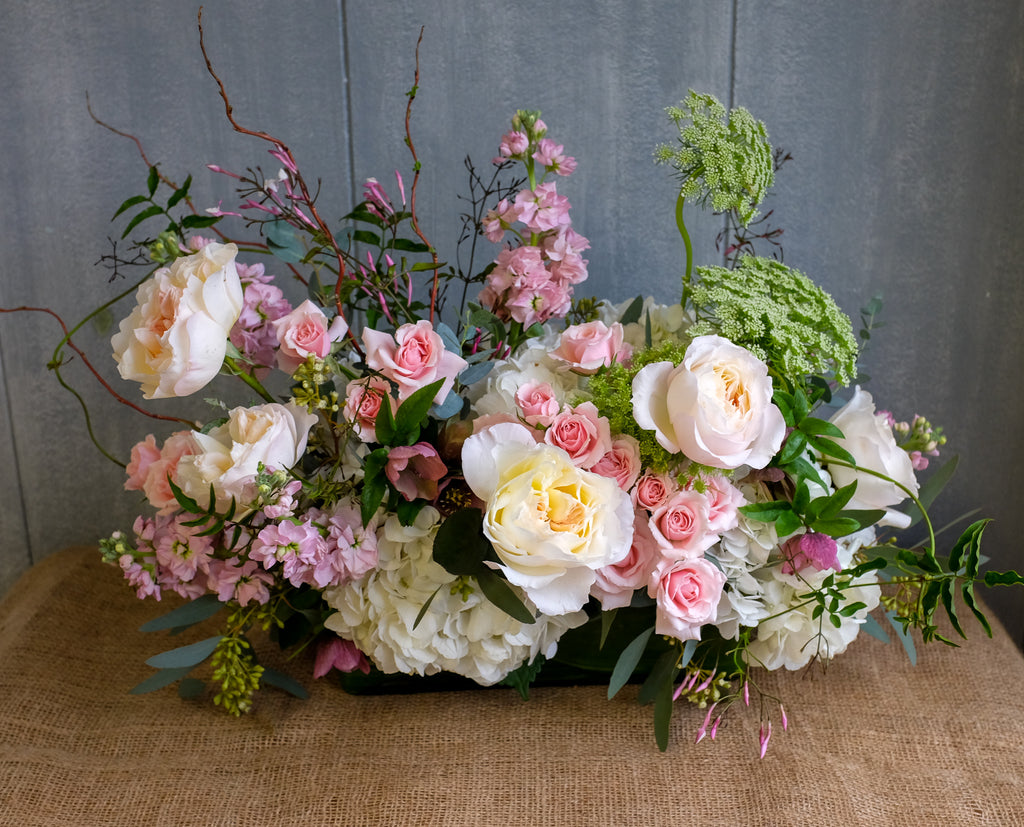 Chelwood Flower Design with Garden Roses and Vines by Michler's Florist