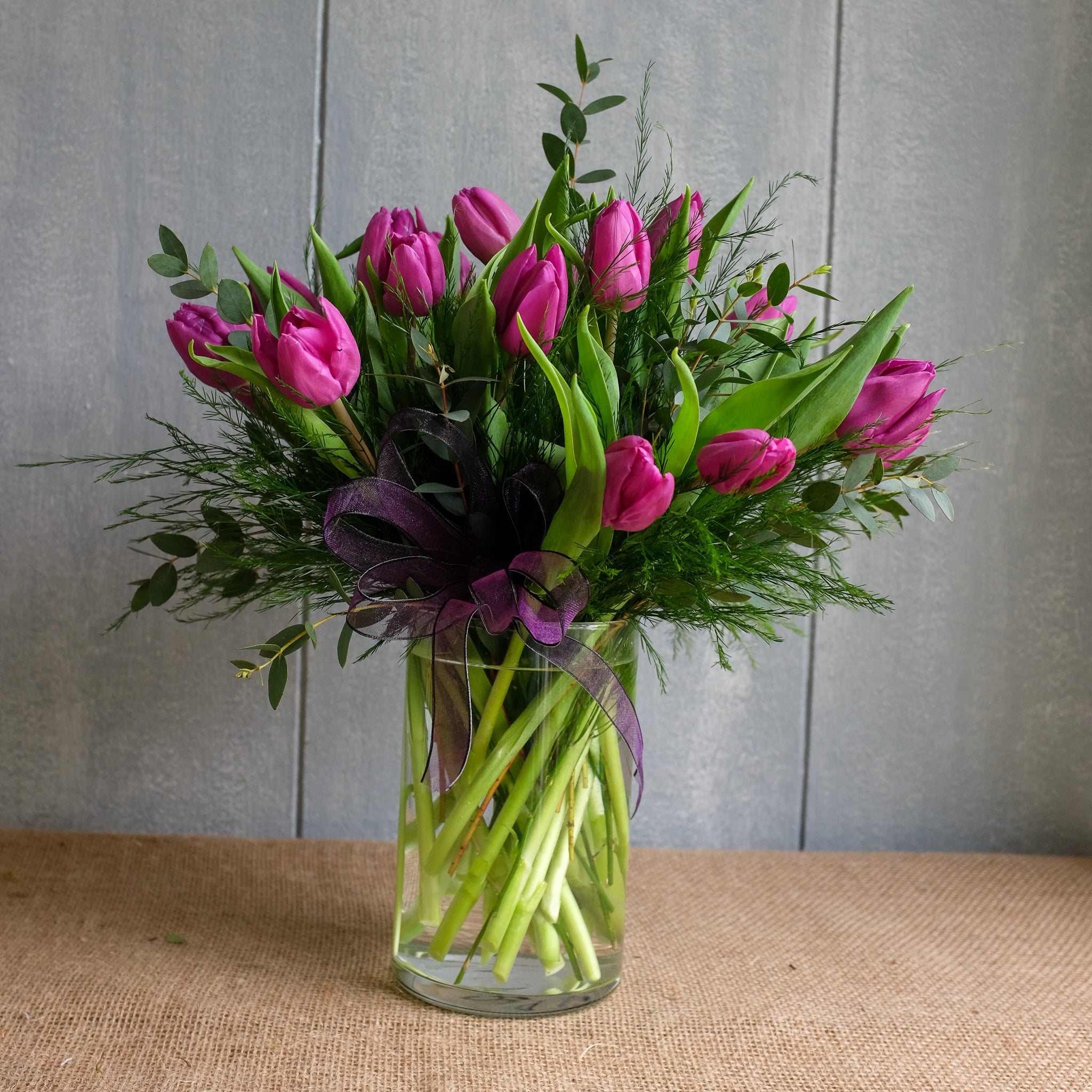 Ten Tulips: Vase Arrangement, Lexington, KY