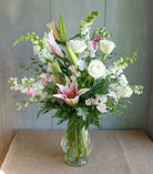 Pink and white flower arrangement