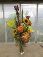 Cumberland - Fall Flower Bouquet with a Football Mum, Cattails and Sunflowers | Michler's Florist