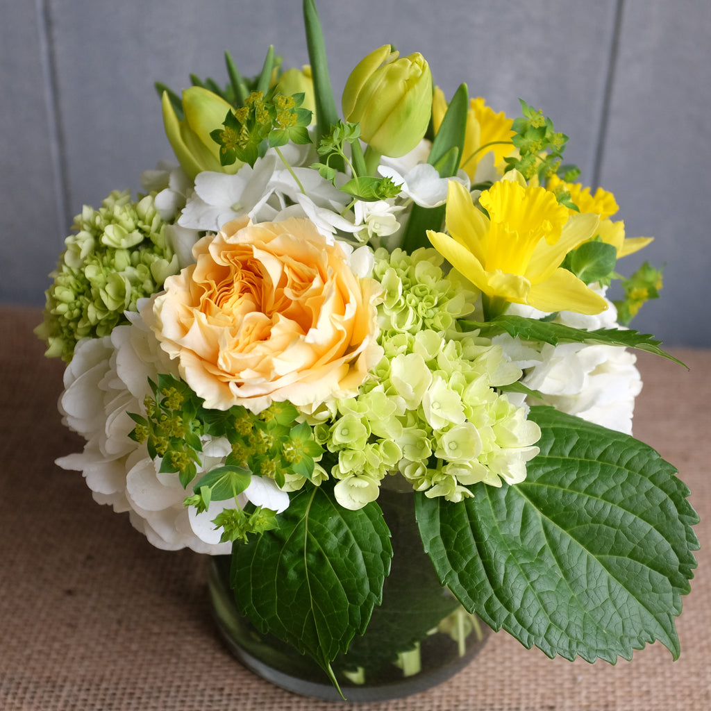 Yellow and white Flower Bouquet by Michlers Florist.