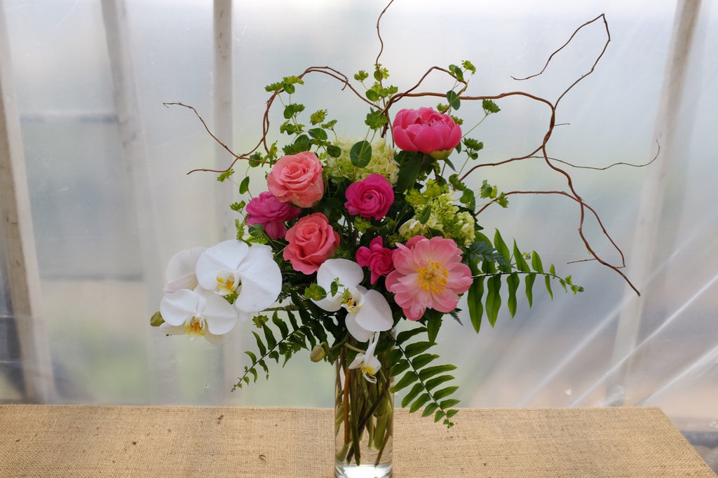 Guarda: Flower Arrangement with Phalaenopsis Orchids, Peonies, and Roses | Michler's Florist 
