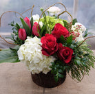 Valentine's Flower Arrangement with Red Roses and Tulips | Michler's Florist