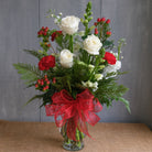 Flower Bouquet of Red and White Flowers by Michler Florist, Lexington KY.