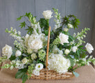 White flower basket by Michler Florist.