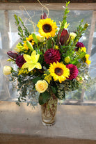 Tremont: Large bright flower arrangement with sunflowers, Celosia, Lilies and Roses - Michler's Florist