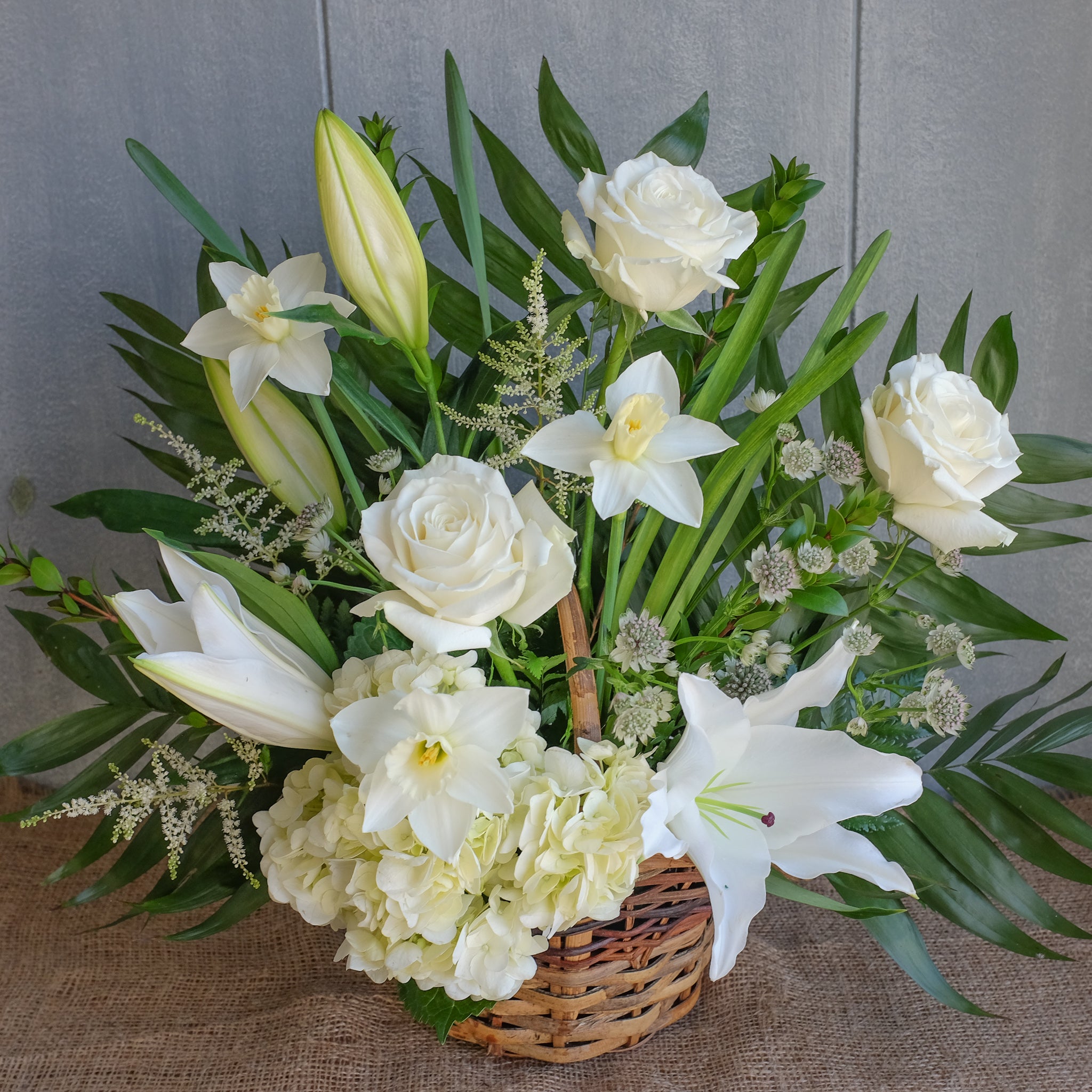 teleflora white lily basket Veruca Flower Basket | Lexington, KY