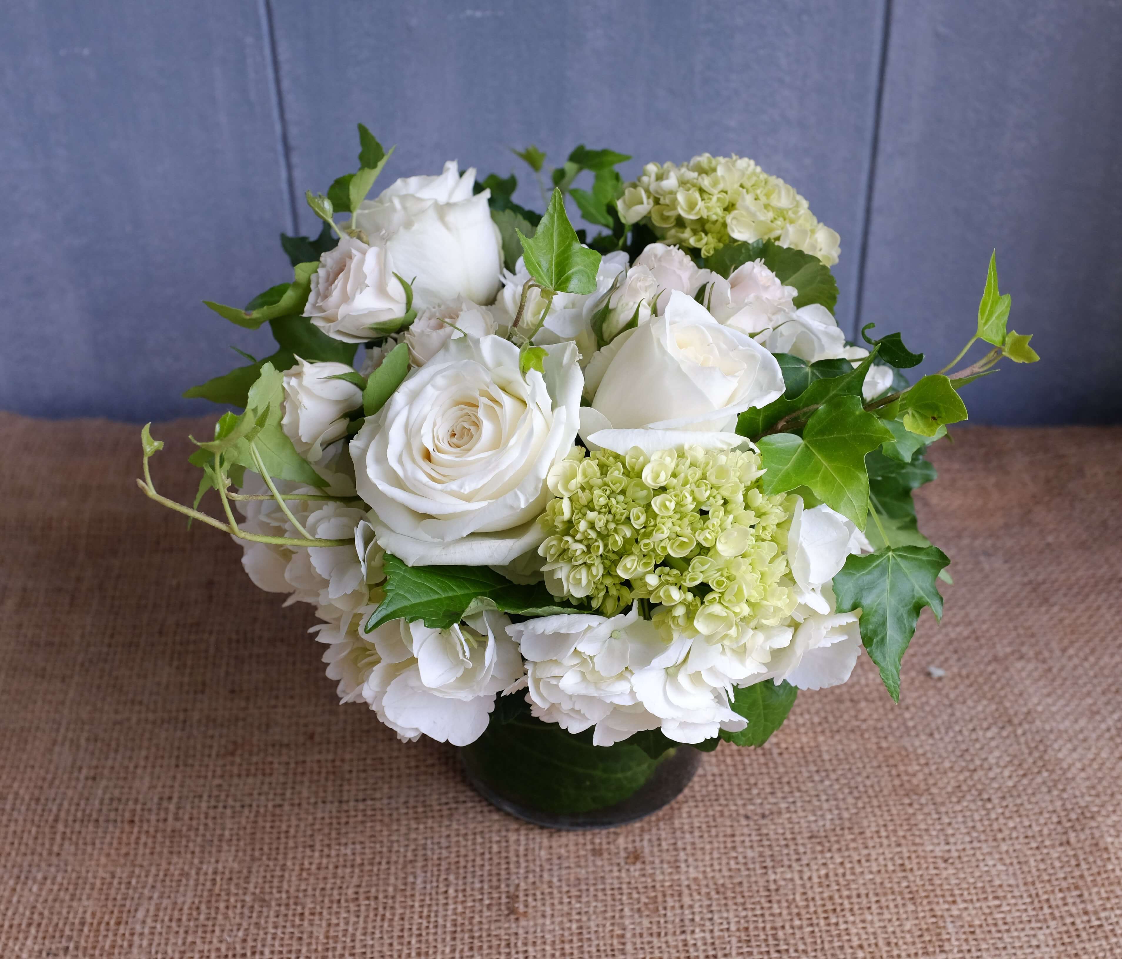 White and Green Flower Design with Michler's Florist in Lexington KY
