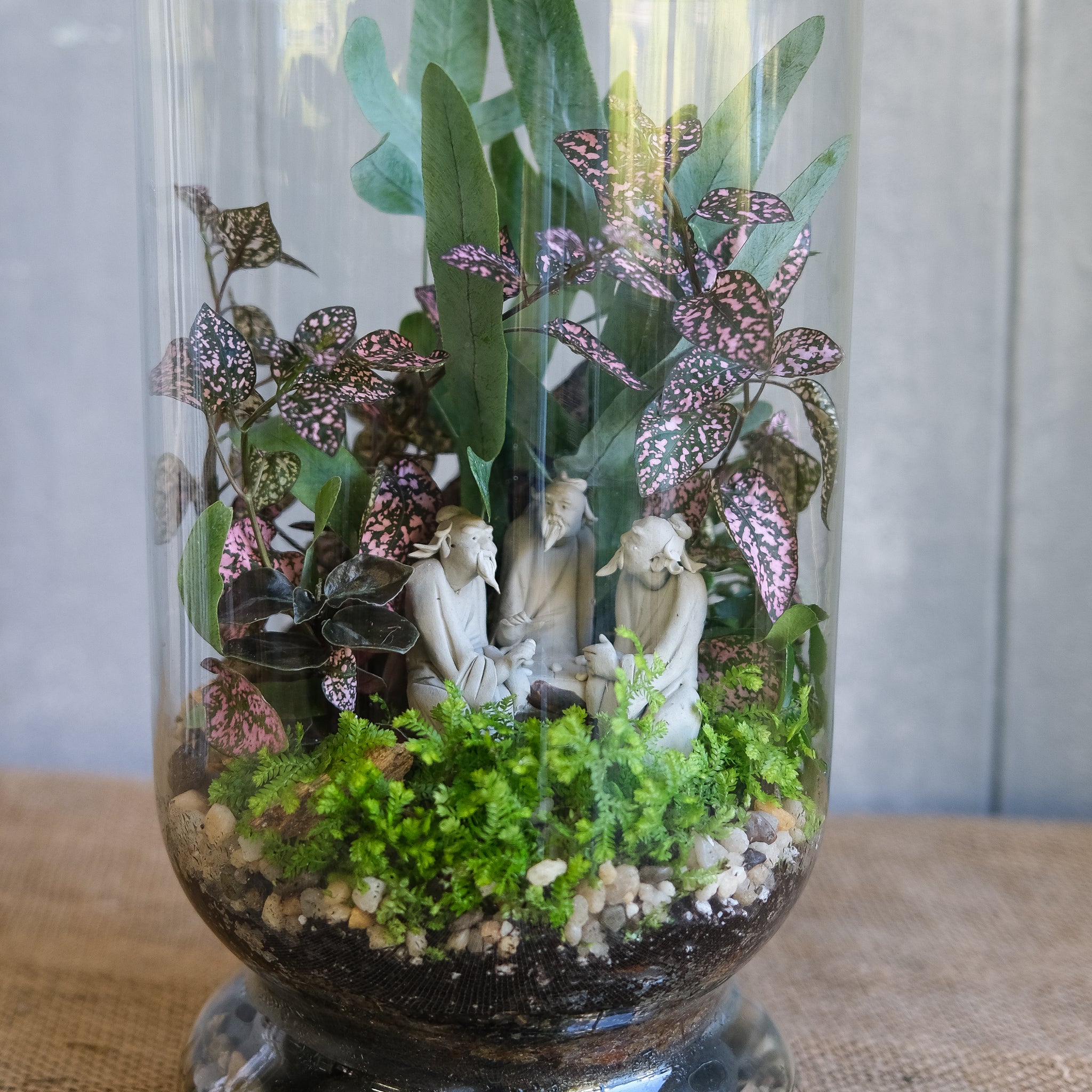 I made a woodland-themed moss terrarium : r/plants